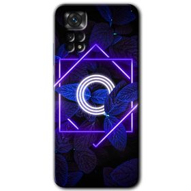 Xiaomi Redmi Note 11S 5G Global Dark Neon Yaprak O Harfi Baskılı Uyumlu Silikon Kılıf