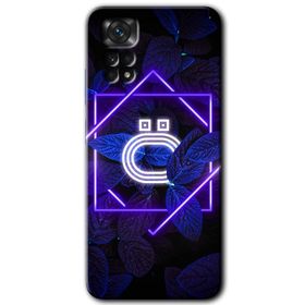 Xiaomi Redmi Note 11S 5G Global Dark Neon Yaprak O Harfi Baskılı Uyumlu Silikon Kılıf