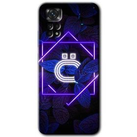 Xiaomi Redmi Note 11S 5G Global Dark Neon Yaprak O Harfi Baskılı Uyumlu Silikon Kılıf