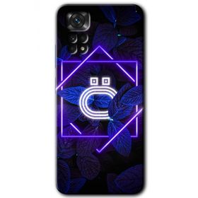Xiaomi Redmi Note 11S 5G Global Dark Neon Yaprak O Harfi Baskılı Uyumlu Silikon Kılıf