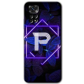 Xiaomi Redmi Note 11S 5G Global Dark Neon Yaprak P Harfi Baskılı Uyumlu Silikon Kılıf