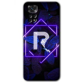 Xiaomi Redmi Note 11S 5G Global Dark Neon Yaprak R Harfi Baskılı Uyumlu Silikon Kılıf