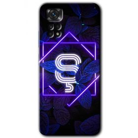 Xiaomi Redmi Note 11S 5G Global Dark Neon Yaprak S Harfi Baskılı Uyumlu Silikon Kılıf