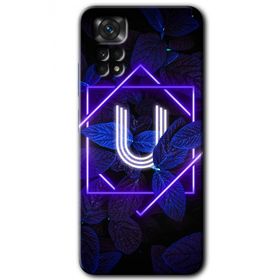 Xiaomi Redmi Note 11S 5G Global Dark Neon Yaprak U Harfi Baskılı Uyumlu Silikon Kılıf