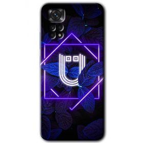 Xiaomi Redmi Note 11S 5G Global Dark Neon Yaprak U Harfi Baskılı Uyumlu Silikon Kılıf