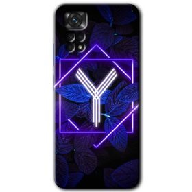 Xiaomi Redmi Note 11S 5G Global Dark Neon Yaprak Y Harfi Baskılı Uyumlu Silikon Kılıf