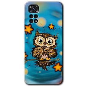 Xiaomi Redmi Note 11S 5G Global Owl Bird Stars Baskılı Uyumlu Silikon Kılıf