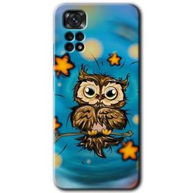 Xiaomi Redmi Note 11S 5G Global Owl Bird Stars Baskılı Uyumlu Silikon Kılıf