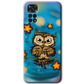 Xiaomi Redmi Note 11S 5G Global Owl Bird Stars Baskılı Uyumlu Silikon Kılıf