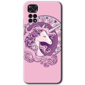 Xiaomi Redmi Note 11S 5G Global Unicorn Pembe Baskılı Uyumlu Silikon Kılıf