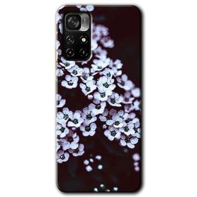 Xiaomi Redmi Note 11T Beyaz Çiçek Baskılı Uyumlu Silikon Kılıf