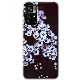 Xiaomi Redmi Note 11T Beyaz Çiçek Baskılı Uyumlu Silikon Kılıf