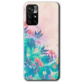 Xiaomi Redmi Note 11T Çizim Yapraklar Baskılı Uyumlu Silikon Kılıf