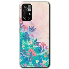 Xiaomi Redmi Note 11T Çizim Yapraklar Baskılı Uyumlu Silikon Kılıf
