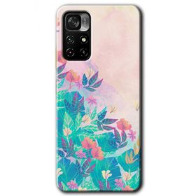 Xiaomi Redmi Note 11T Çizim Yapraklar Baskılı Uyumlu Silikon Kılıf