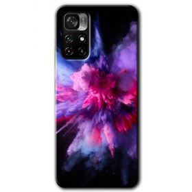 Xiaomi Redmi Note 11T Color Splash Purple Baskılı Uyumlu Silikon Kılıf