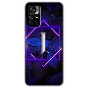 Xiaomi Redmi Note 11T Dark Neon Yaprak I Harfi Baskılı Uyumlu Silikon Kılıf