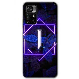 Xiaomi Redmi Note 11T Dark Neon Yaprak I Harfi Baskılı Uyumlu Silikon Kılıf