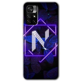Xiaomi Redmi Note 11T Dark Neon Yaprak N Harfi Baskılı Uyumlu Silikon Kılıf