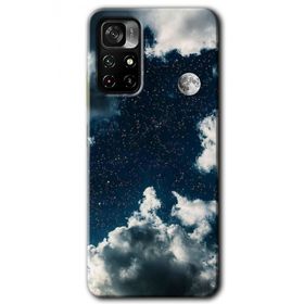 Xiaomi Redmi Note 11T Gece Gökyüzü Baskılı Uyumlu Silikon Kılıf