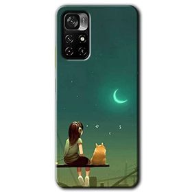 Xiaomi Redmi Note 11T Kedili Kız Baskılı Uyumlu Silikon Kılıf