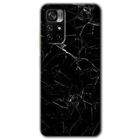Xiaomi Redmi Note 11T Siyah Mermer Baskılı Uyumlu Silikon Kılıf