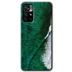 Xiaomi Redmi Note 11T Yeşil Okyanus Baskılı Uyumlu Silikon Kılıf