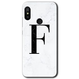 Xiaomi Redmi Note 6 Pro Beyaz Mermer Desenli F Harfi Baskılı Uyumlu Silikon Kılıf