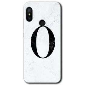 Xiaomi Redmi Note 6 Pro Beyaz Mermer Desenli Ö Harfi Baskılı Uyumlu Silikon Kılıf