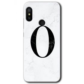 Xiaomi Redmi Note 6 Pro Beyaz Mermer Desenli Ö Harfi Baskılı Uyumlu Silikon Kılıf