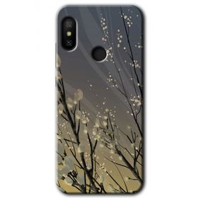 Xiaomi Redmi Note 6 Pro Branches Flowers Baskılı Uyumlu Silikon Kılıf