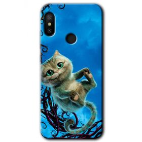 Xiaomi Redmi Note 6 Pro Çılgın Kedi Baskılı Uyumlu Silikon Kılıf
