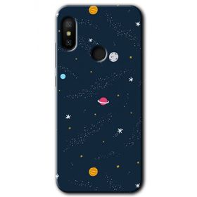 Xiaomi Redmi Note 6 Pro Çizim Gezegen Baskılı Uyumlu Silikon Kılıf