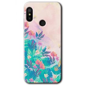Xiaomi Redmi Note 6 Pro Çizim Yapraklar Baskılı Uyumlu Silikon Kılıf
