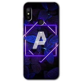 Xiaomi Redmi Note 6 Pro Dark Neon Yaprak A Harfi Baskılı Uyumlu Silikon Kılıf