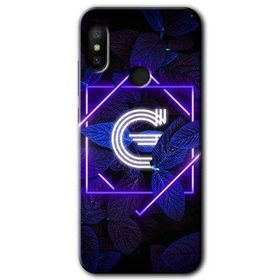 Xiaomi Redmi Note 6 Pro Dark Neon Yaprak G Harfi Baskılı Uyumlu Silikon Kılıf
