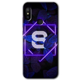 Xiaomi Redmi Note 6 Pro Dark Neon Yaprak Ş Harfi Baskılı Uyumlu Silikon Kılıf