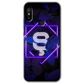 Xiaomi Redmi Note 6 Pro Dark Neon Yaprak Ş Harfi Baskılı Uyumlu Silikon Kılıf
