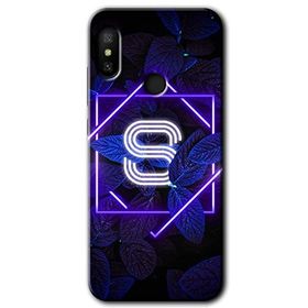 Xiaomi Redmi Note 6 Pro Dark Neon Yaprak Ş Harfi Baskılı Uyumlu Silikon Kılıf