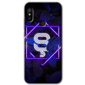 Xiaomi Redmi Note 6 Pro Dark Neon Yaprak Ş Harfi Baskılı Uyumlu Silikon Kılıf