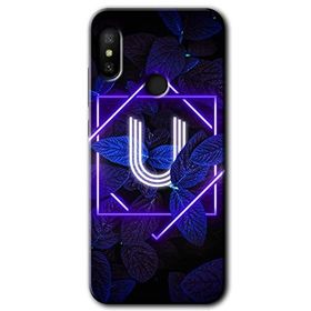 Xiaomi Redmi Note 6 Pro Dark Neon Yaprak Ü Harfi Baskılı Uyumlu Silikon Kılıf