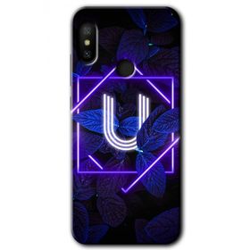 Xiaomi Redmi Note 6 Pro Dark Neon Yaprak Ü Harfi Baskılı Uyumlu Silikon Kılıf