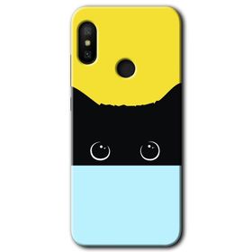 Xiaomi Redmi Note 6 Pro Kara Kedi Baskılı Uyumlu Silikon Kılıf