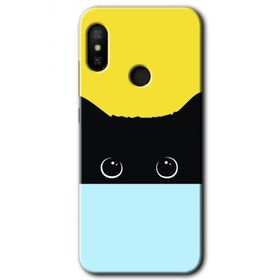 Xiaomi Redmi Note 6 Pro Kara Kedi Baskılı Uyumlu Silikon Kılıf