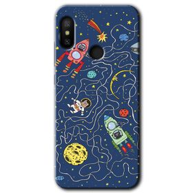 Xiaomi Redmi Note 6 Pro Kedi Galaksi Baskılı Uyumlu Silikon Kılıf