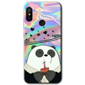 Xiaomi Redmi Note 6 Pro Milkshake Panda Baskılı Uyumlu Silikon Kılıf