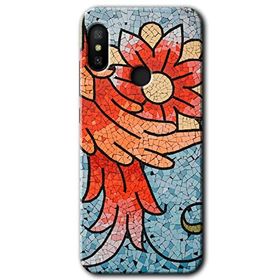 Xiaomi Redmi Note 6 Pro Mozaik Çiçek Baskılı Uyumlu Silikon Kılıf