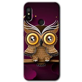 Xiaomi Redmi Note 6 Pro Owl Bird Branch Baskılı Uyumlu Silikon Kılıf