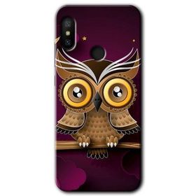 Xiaomi Redmi Note 6 Pro Owl Bird Branch Baskılı Uyumlu Silikon Kılıf