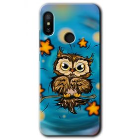 Xiaomi Redmi Note 6 Pro Owl Bird Stars Baskılı Uyumlu Silikon Kılıf
